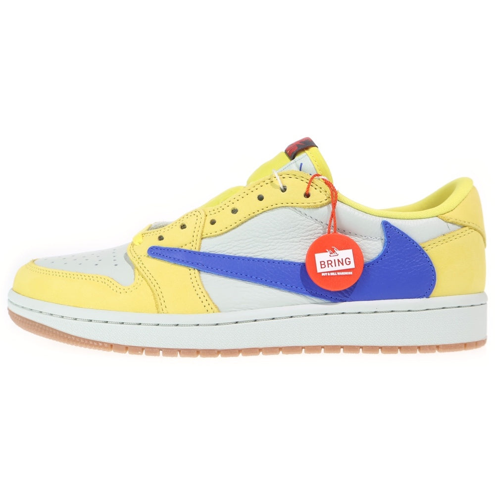 NIKE(ナイキ) ×TRAVIS SCOTT WMNS AIR JORDAN 1 RETRO LOW OG CANARY トラヴィススコット ウィメンズ エアジョーダン1 ローカットスニーカー イエロー US10/27cm DZ4137-700 レディース