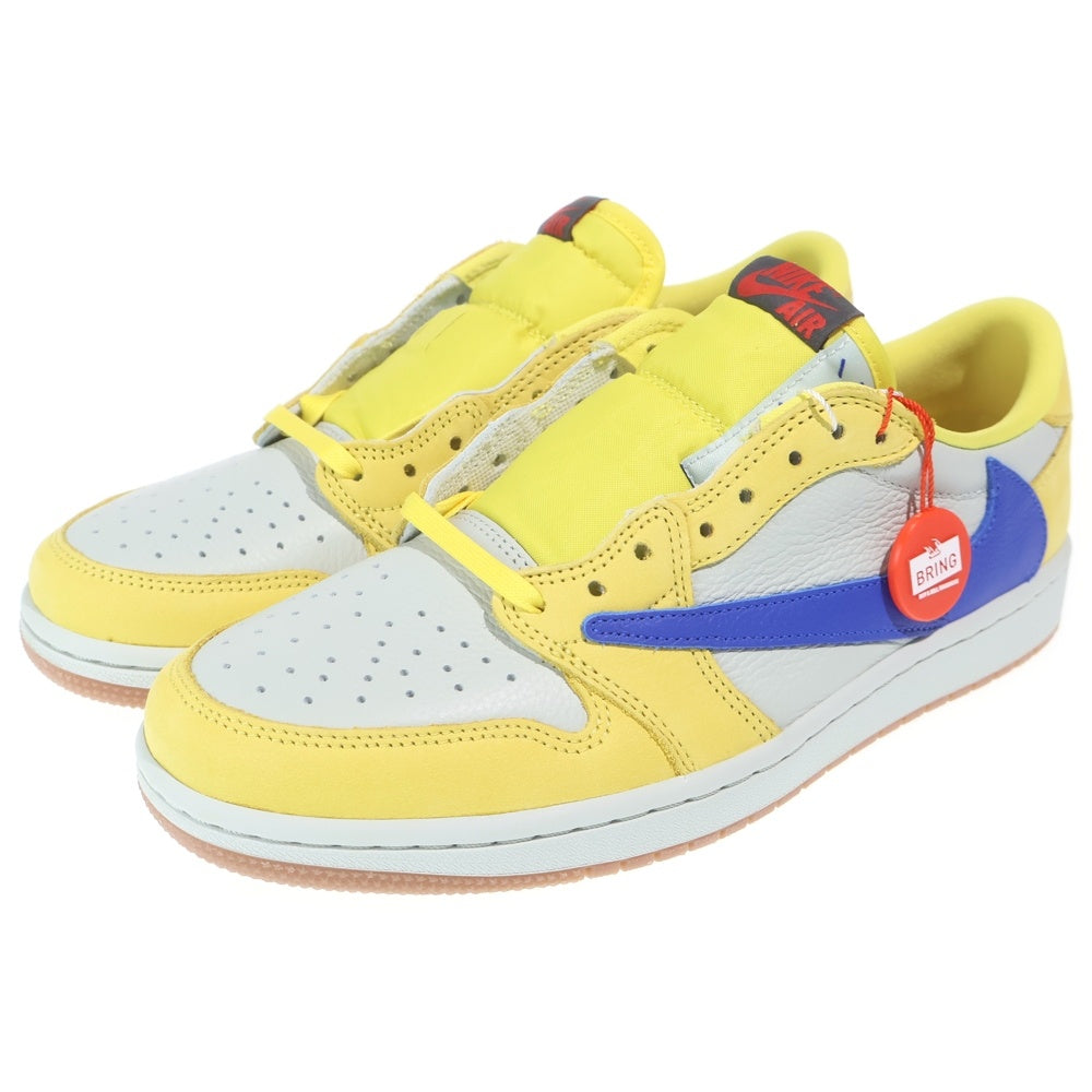 NIKE(ナイキ) ×TRAVIS SCOTT WMNS AIR JORDAN 1 RETRO LOW OG CANARY トラヴィススコット ウィメンズ エアジョーダン1 ローカットスニーカー イエロー US10/27cm DZ4137-700 レディース