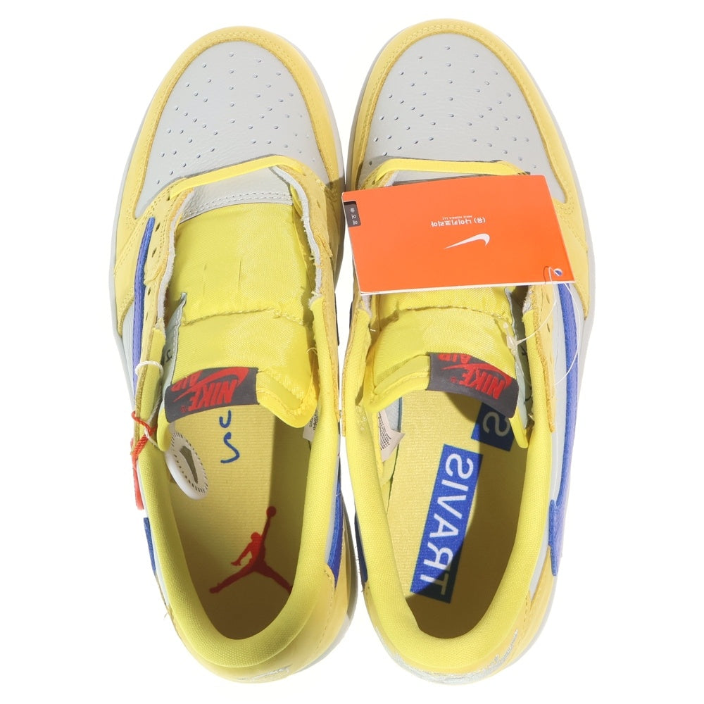 NIKE(ナイキ) ×TRAVIS SCOTT WMNS AIR JORDAN 1 RETRO LOW OG CANARY トラヴィススコット ウィメンズ エアジョーダン1 ローカットスニーカー イエロー US10/27cm DZ4137-700 レディース