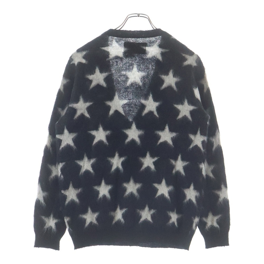 WACKO MARIA(ワコマリア) 12AW スター柄 モヘヤ カーディガン ニット ブラック/グレー