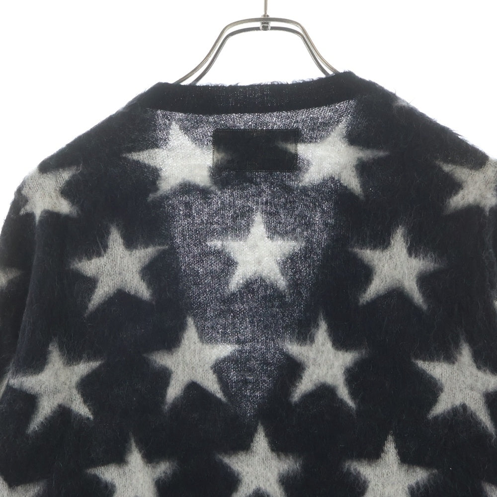 WACKO MARIA(ワコマリア) 12AW スター柄 モヘヤ カーディガン ニット ブラック/グレー