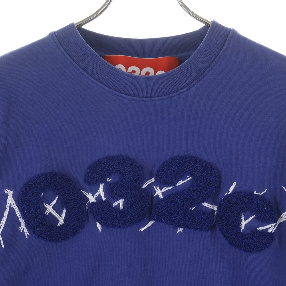 032c(ゼロスリーツーシー ) Believer Sweatshirt 10 BMC ロゴ刺繍 クルーネック スウェットトレーナー ネイビー