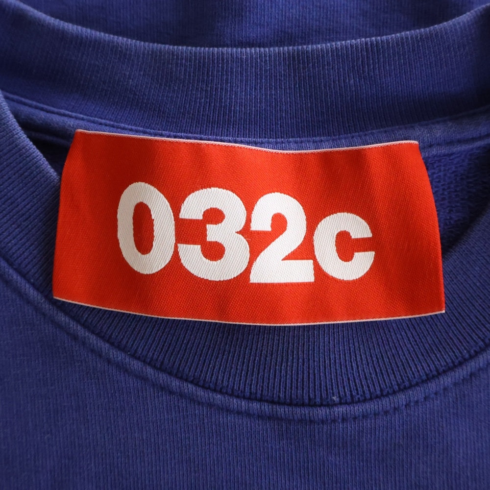 032c(ゼロスリーツーシー ) Believer Sweatshirt 10 BMC ロゴ刺繍 クルーネック スウェットトレーナー ネイビー