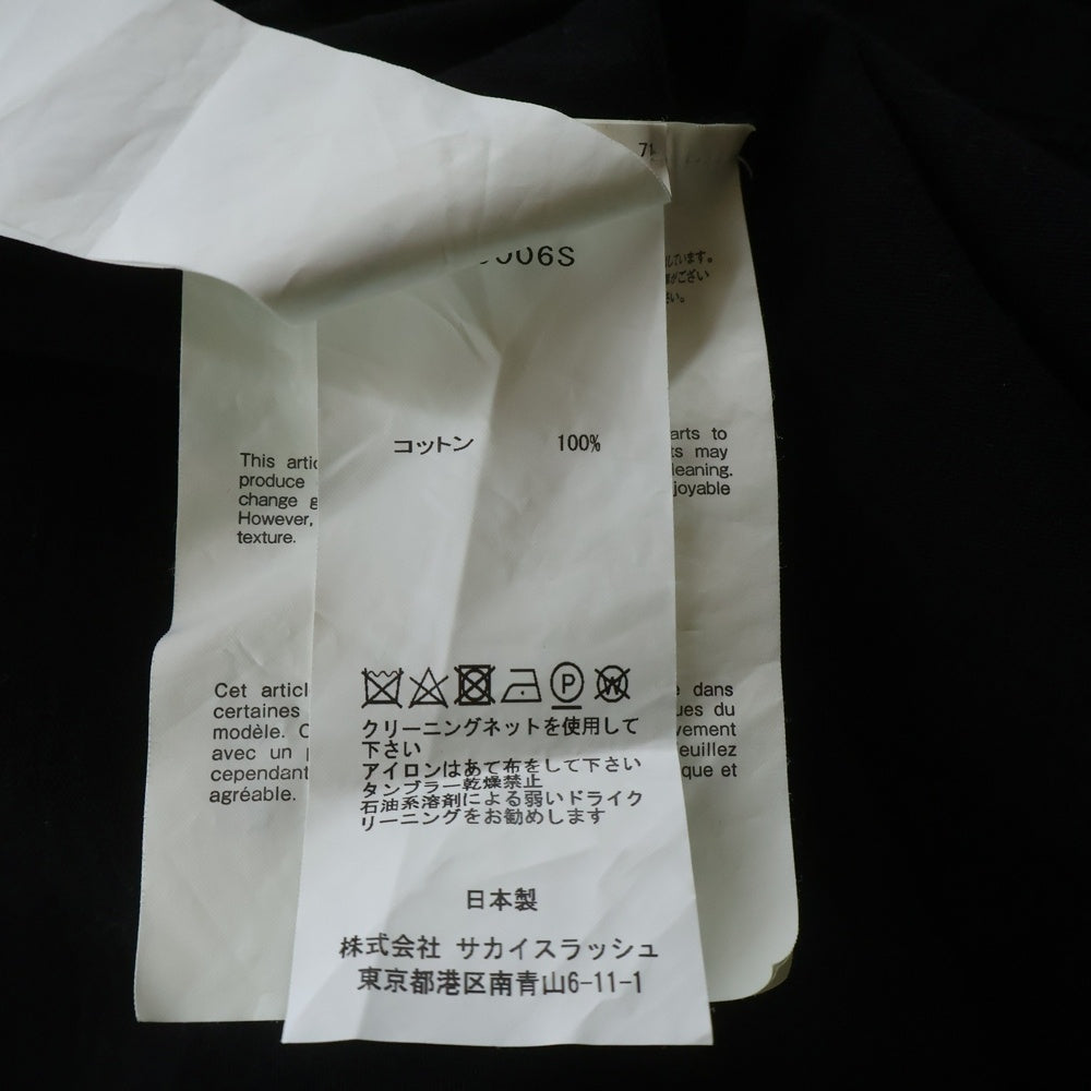 Sacai(サカイ) 19AW BAR ITALIA TEE バーイタリア 半袖Tシャツ カットソー ブラック 19-0006S