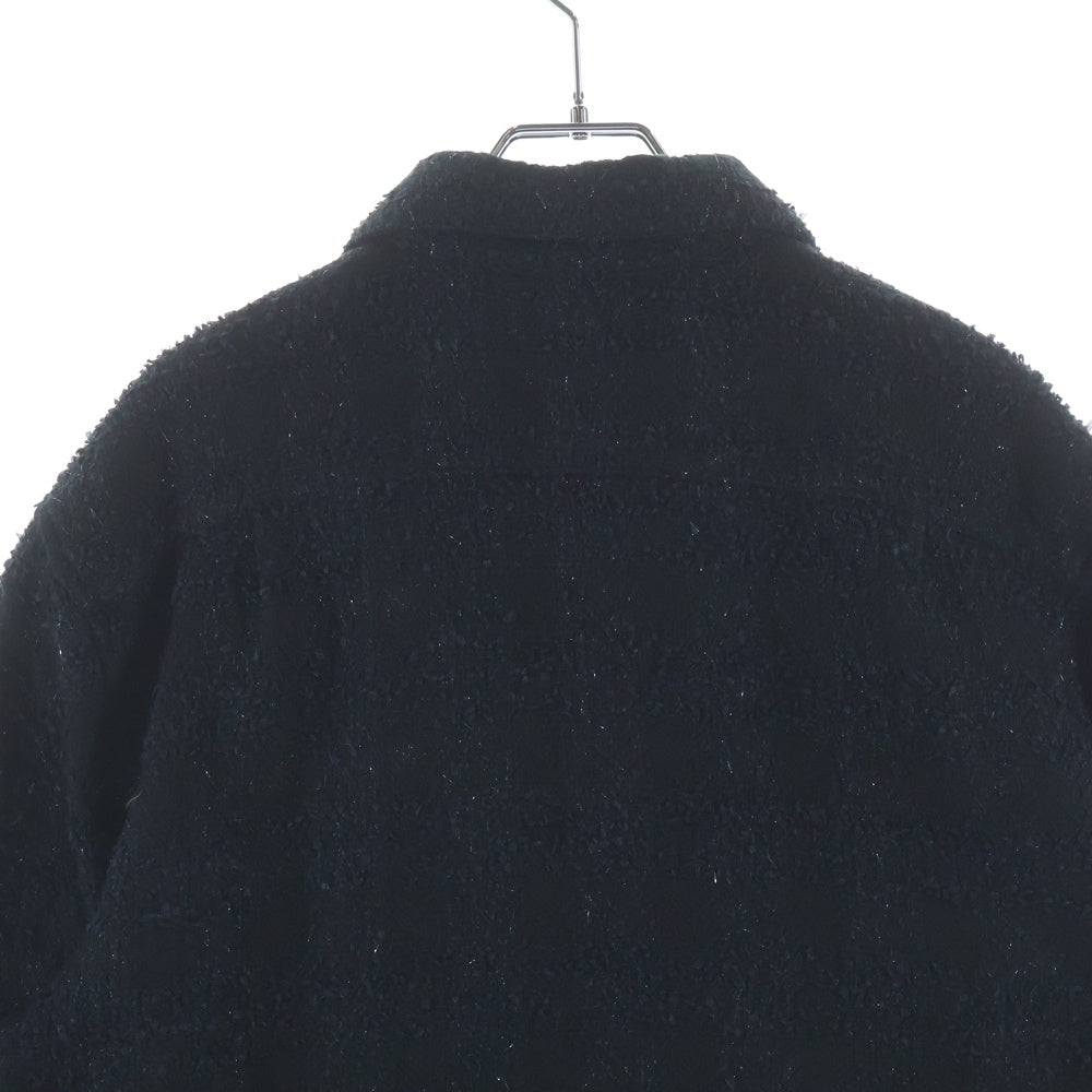 SUPREME(シュプリーム) 24AW Boucle Zip Up Shirt ブークレ ジップアップシャツ ブラック