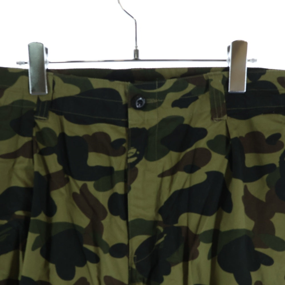 A BATHING APE(アベイシングエイプ) 1ST CAMO REGULAR FIT 6 POCKET PANTS エイプカモ 迷彩 総柄 レギュラー カーゴパンツ カーキ 001PTH801017M