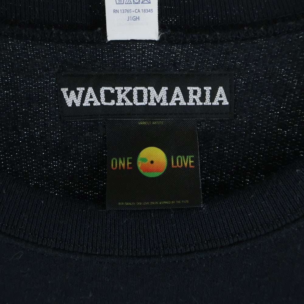 WACKO MARIA(ワコマリア) 24SS BOB MARLEY CREW NECK SWEAT SHIRT ボブマーリー 両面プリント クルーネック スウェット トレーナー ブラック