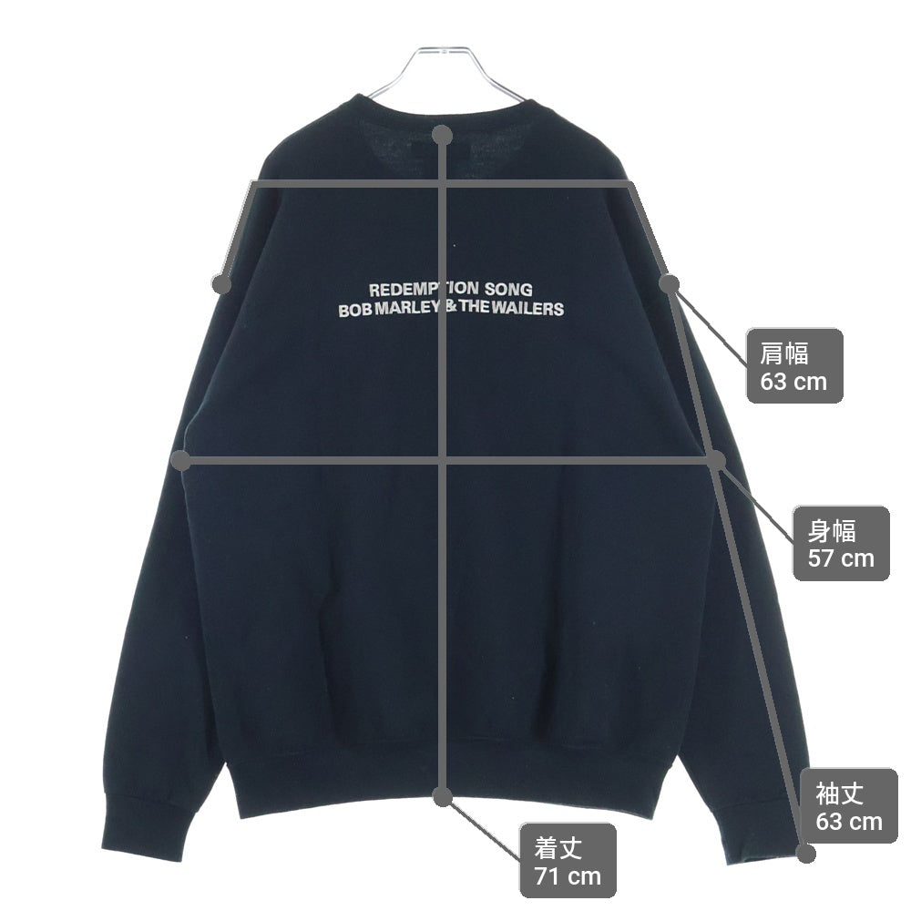 WACKO MARIA(ワコマリア) 24SS BOB MARLEY CREW NECK SWEAT SHIRT ボブマーリー 両面プリント クルーネック スウェット トレーナー ブラック