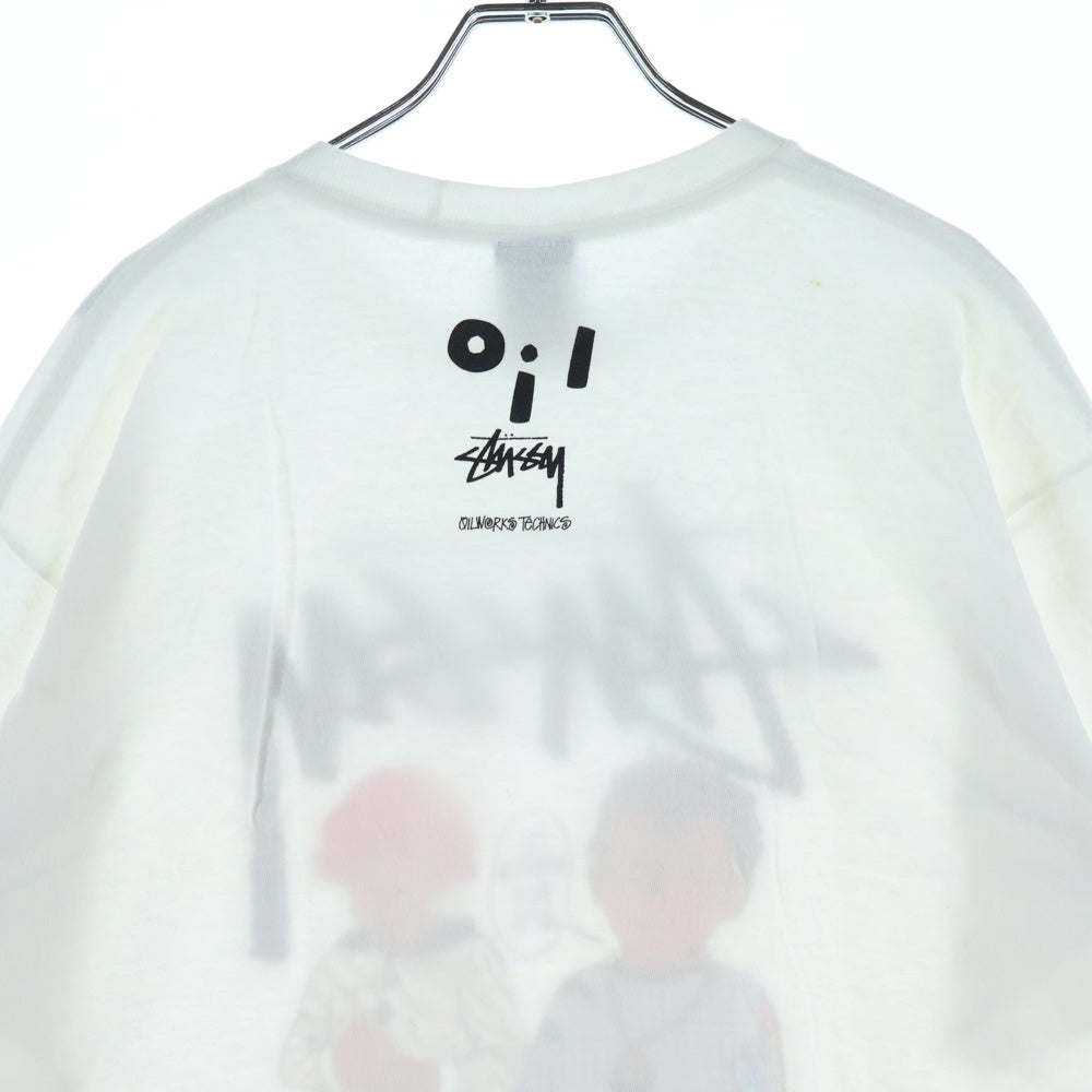 STUSSY(ステューシー) ×OILWORKS TECHNICS TEE オイルワークス テクニックス 両面プリント 半袖Tシャツ カットソー ホワイト