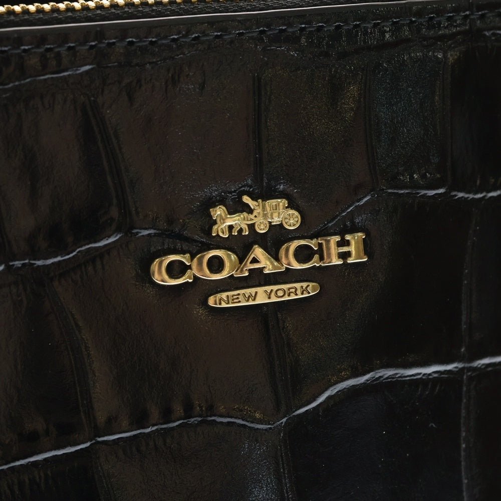 COACH(コーチ) クロコ型押し 2WAY ハンドバッグ ショルダーバッグ ブラック ゴールド金具 H1947-F44960 レディース