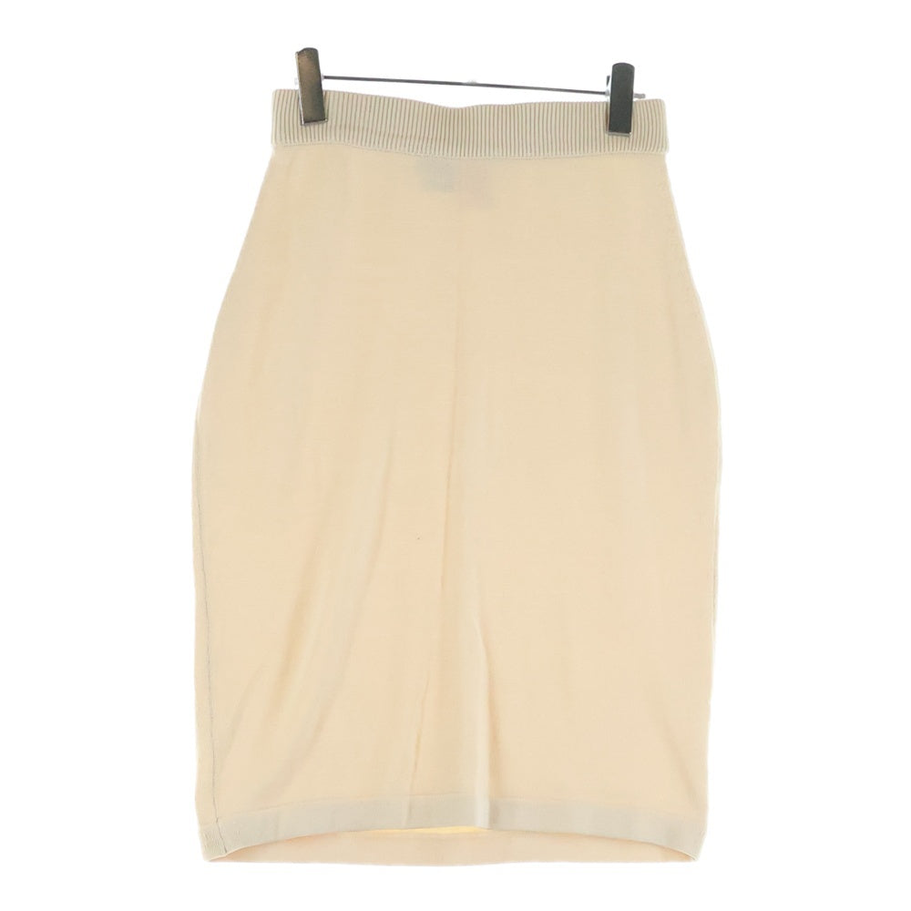 CHANEL(シャネル) ココマーク ツートーン バイカラー コットンニット クルーネック 半袖Tシャツ ミディアム スカート ベージュ/グリーン セットアップ レディース