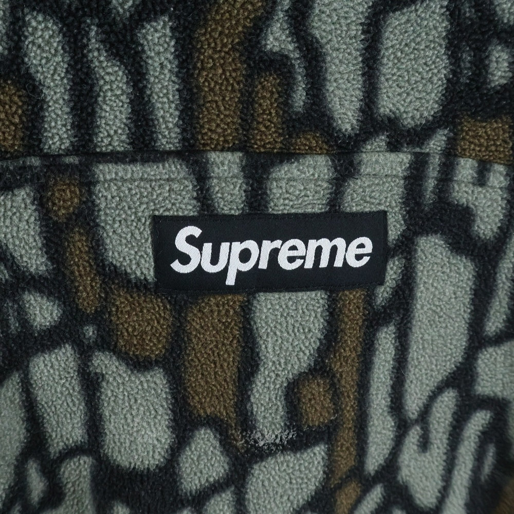 SUPREME(シュプリーム) 20AW Polartec Half Zip Pullover ポーラテックハーフジッププルオーバー パーカー フリースフーデッド ジャケット 総柄 カーキ