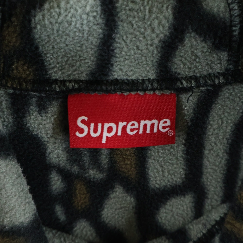 SUPREME(シュプリーム) 20AW Polartec Half Zip Pullover ポーラテックハーフジッププルオーバー パーカー フリースフーデッド ジャケット 総柄 カーキ