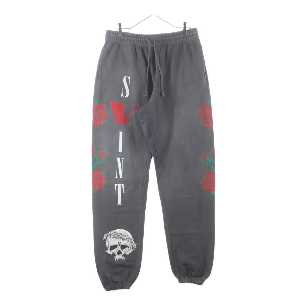 SAINT MICHAEL(セントマイケル) 22SS SWEAT PANTS VLONE ヴィーロン プリント スウェットパンツ チャコール SM-S22-0000-072