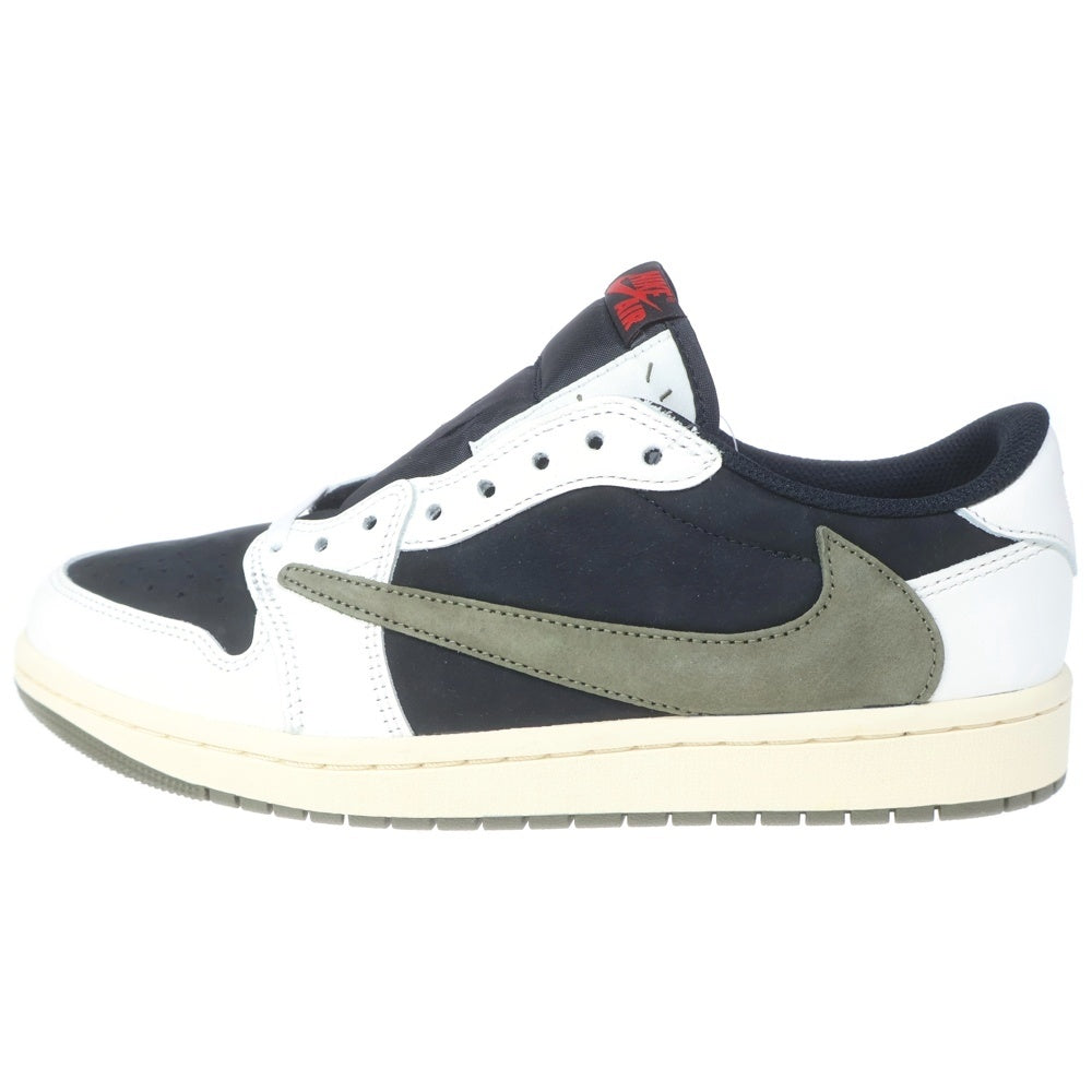 NIKE(ナイキ) ×TRAVIS SCOTT WMNS AIR JORDAN 1 LOW OG Medium Olive トラヴィススコット エアジョーダン1 ローカットスニーカー オリーブ カーキ US9.5/27.5cm DZ4137-106