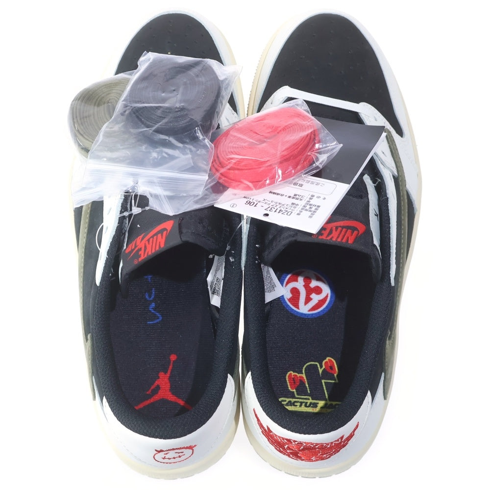 NIKE(ナイキ) ×TRAVIS SCOTT WMNS AIR JORDAN 1 LOW OG Medium Olive トラヴィススコット エアジョーダン1 ローカットスニーカー オリーブ カーキ US9.5/27.5cm DZ4137-106