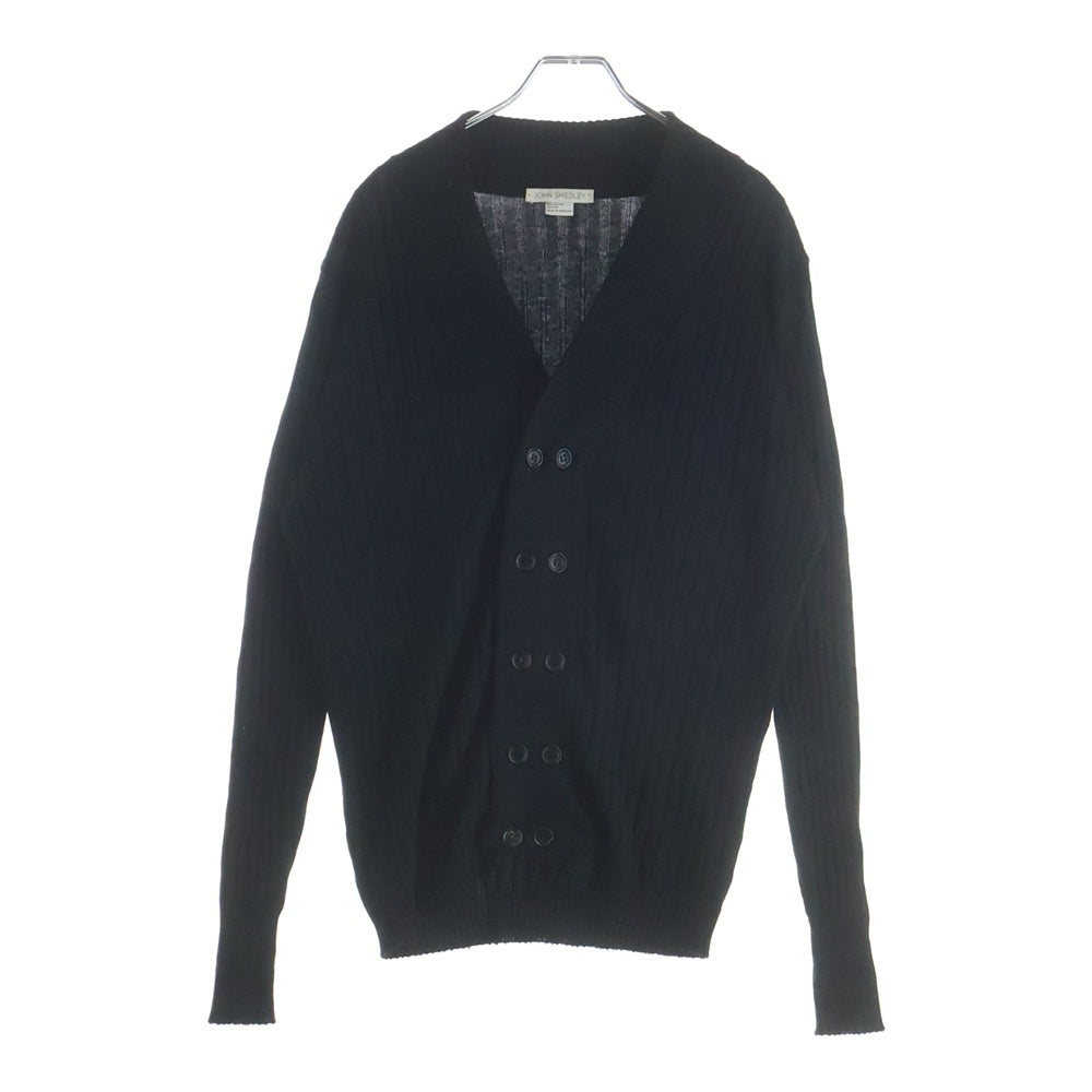 JOHN SMEDLEY(ジョンスメドレー) ダブルボタン コットン 長袖カーディガン ブラック