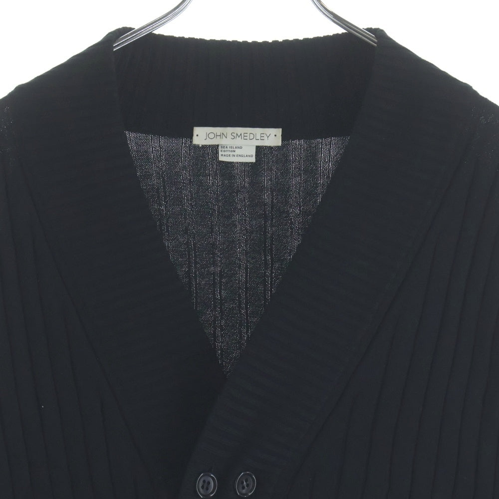 JOHN SMEDLEY(ジョンスメドレー) ダブルボタン コットン 長袖カーディガン ブラック