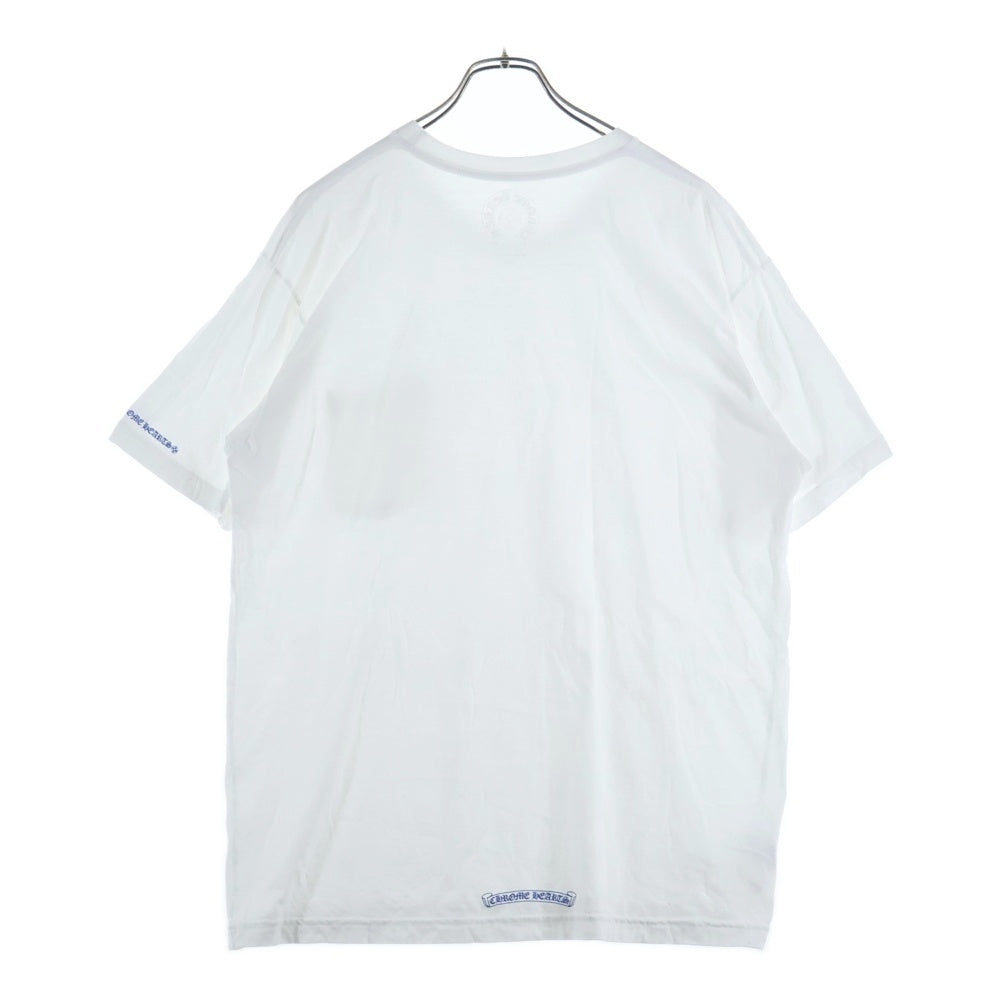 CHROME HEARTS(クロムハーツ) Neck Logo S/S Tee ネックロゴプリント クルーネック 半袖Tシャツ カットソー ホワイト