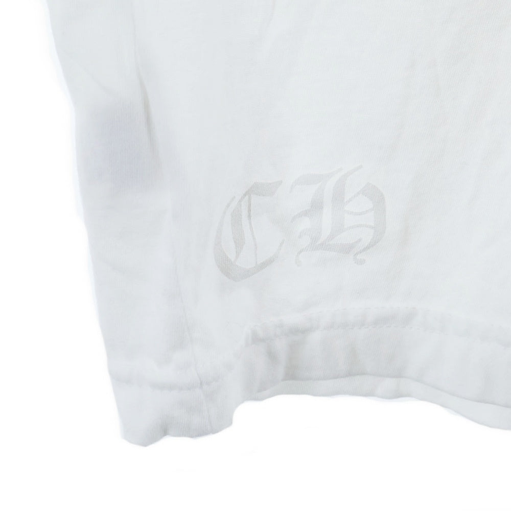 CHROME HEARTS(クロムハーツ) Neck Logo S/S Tee ネックロゴプリント クルーネック 半袖Tシャツ カットソー ホワイト
