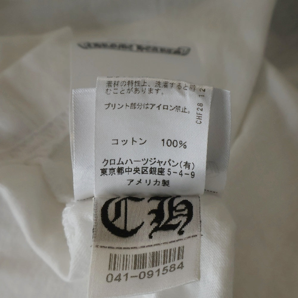 CHROME HEARTS(クロムハーツ) Neck Logo S/S Tee ネックロゴプリント クルーネック 半袖Tシャツ カットソー ホワイト
