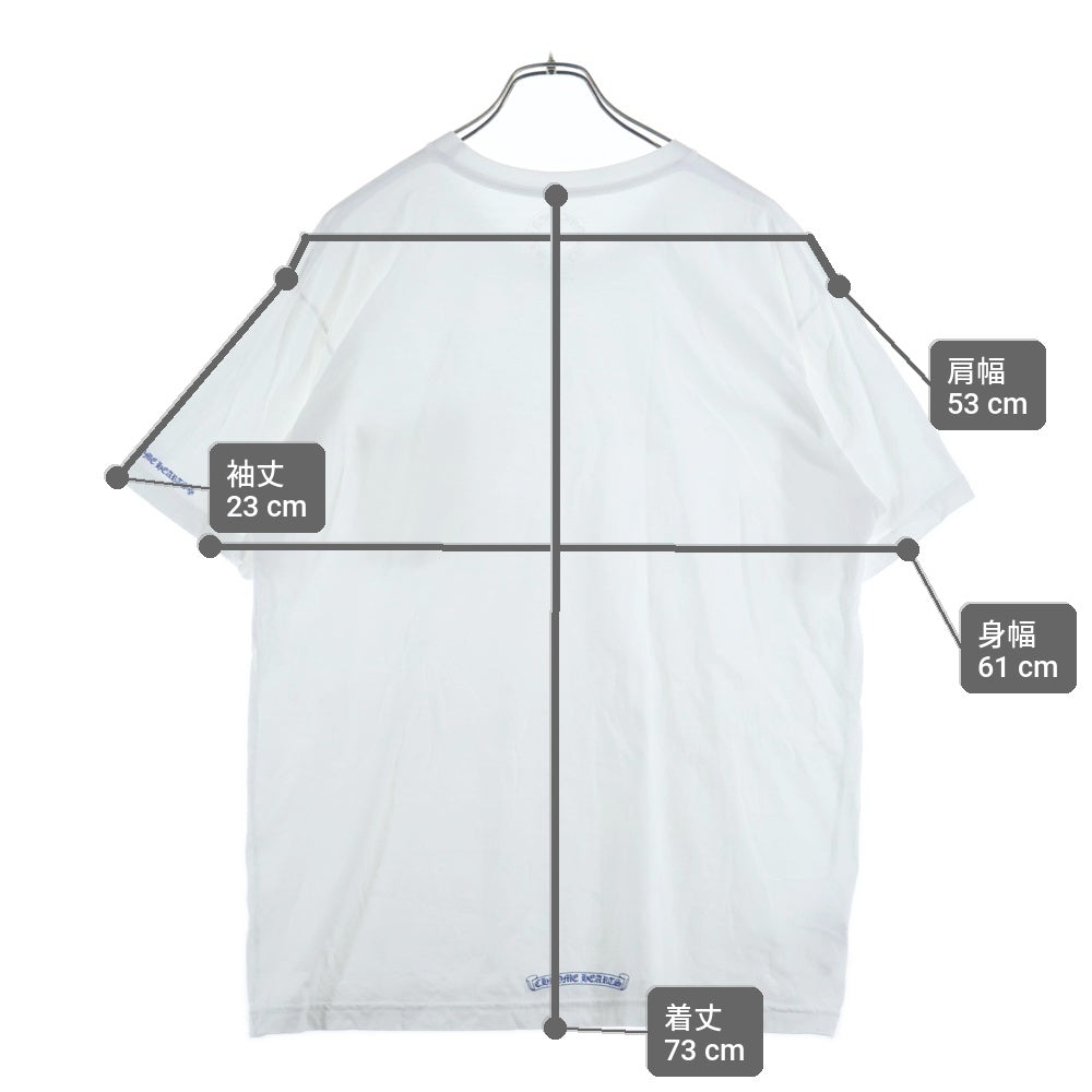 CHROME HEARTS(クロムハーツ) Neck Logo S/S Tee ネックロゴプリント クルーネック 半袖Tシャツ カットソー ホワイト