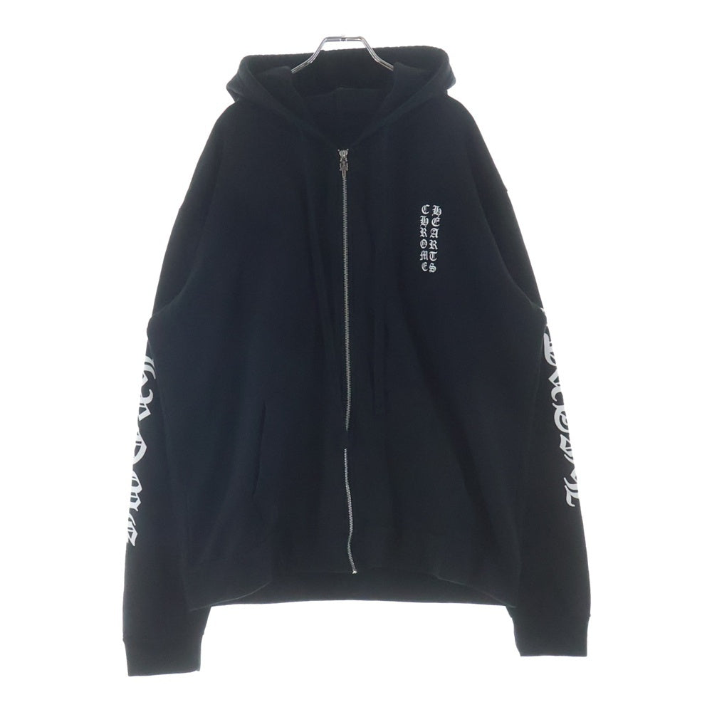 CHROME HEARTS(クロムハーツ) SWTSHRT HD ZIP アームロゴ ジップアップ スウェットパーカー フーディ ブラック