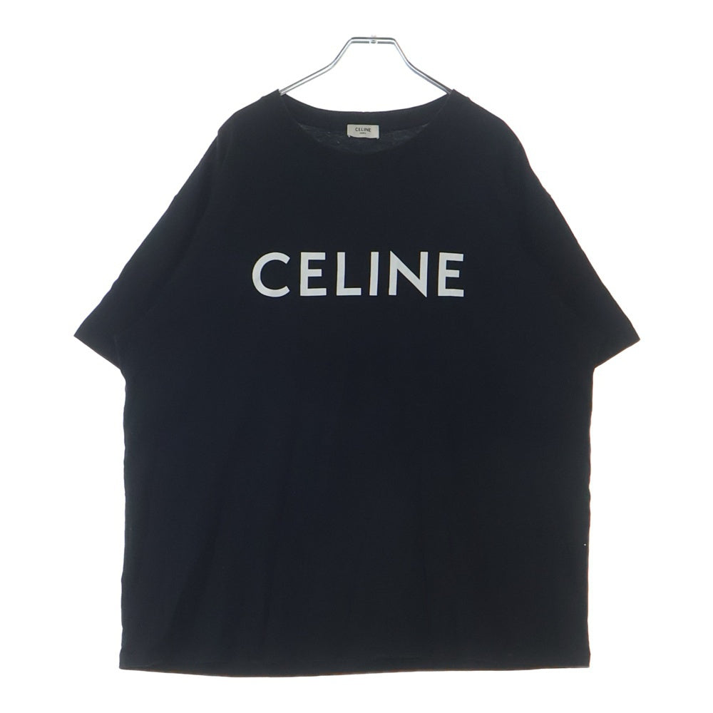 CELINE(セリーヌ) Loose Tshirt フロントロゴプリント 半袖Tシャツ カットソー ブラック