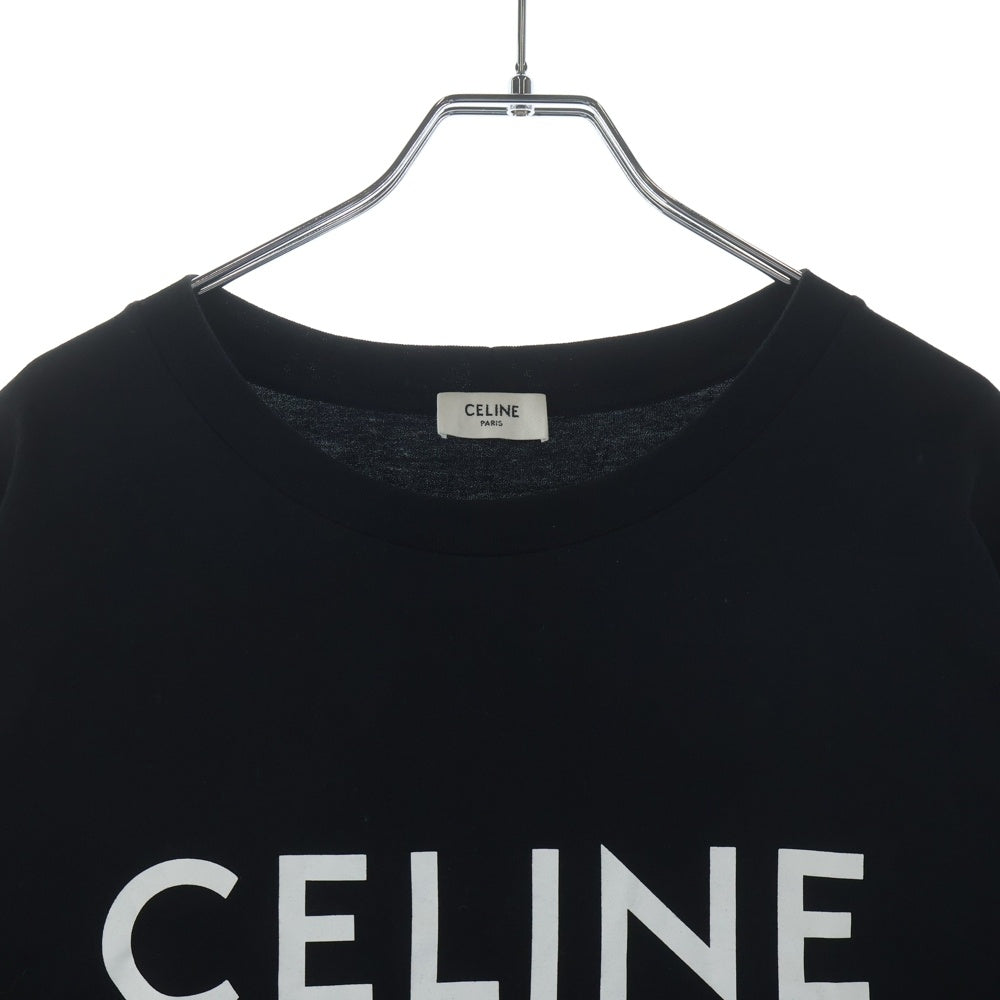 CELINE(セリーヌ) Loose Tshirt フロントロゴプリント 半袖Tシャツ カットソー ブラック