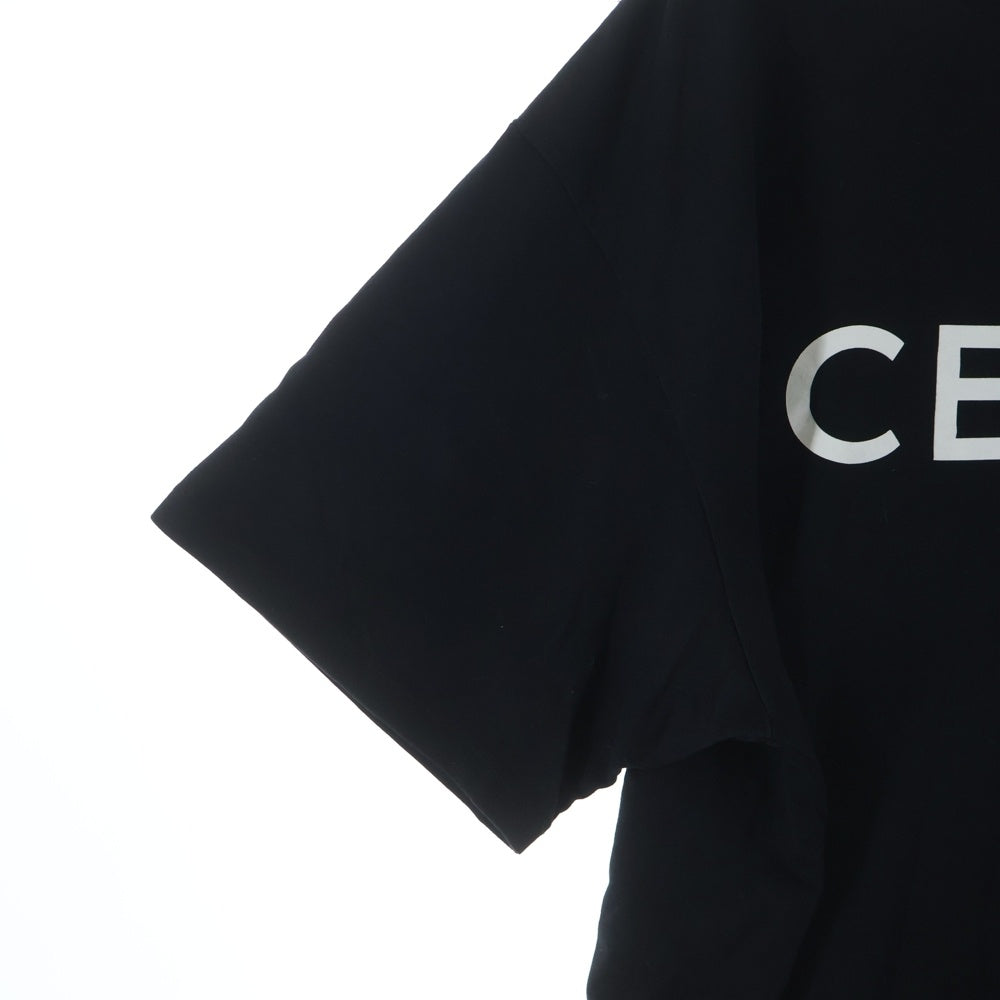 CELINE(セリーヌ) Loose Tshirt フロントロゴプリント 半袖Tシャツ カットソー ブラック