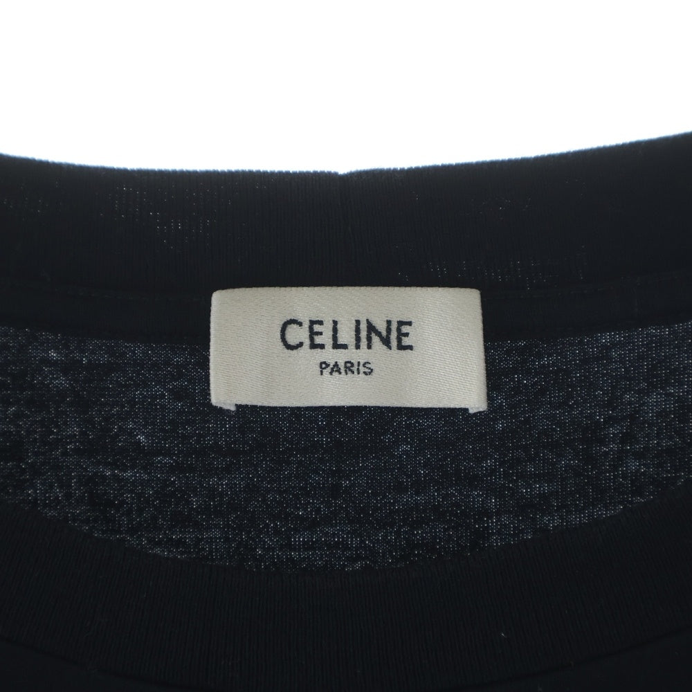 CELINE(セリーヌ) Loose Tshirt フロントロゴプリント 半袖Tシャツ カットソー ブラック