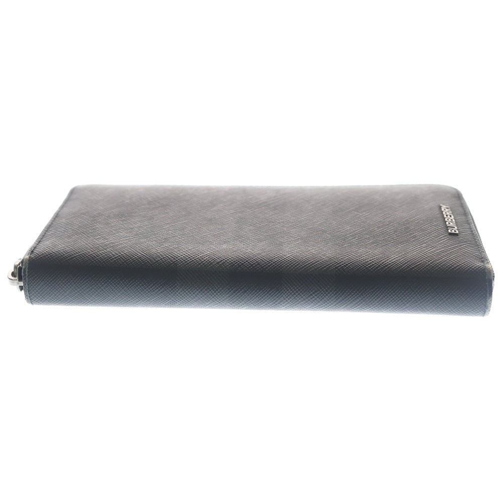 BURBERRY(バーバリー) Check Zip Wallet ロゴ チェック ジップウォレット 長財布 ブラック 8070254