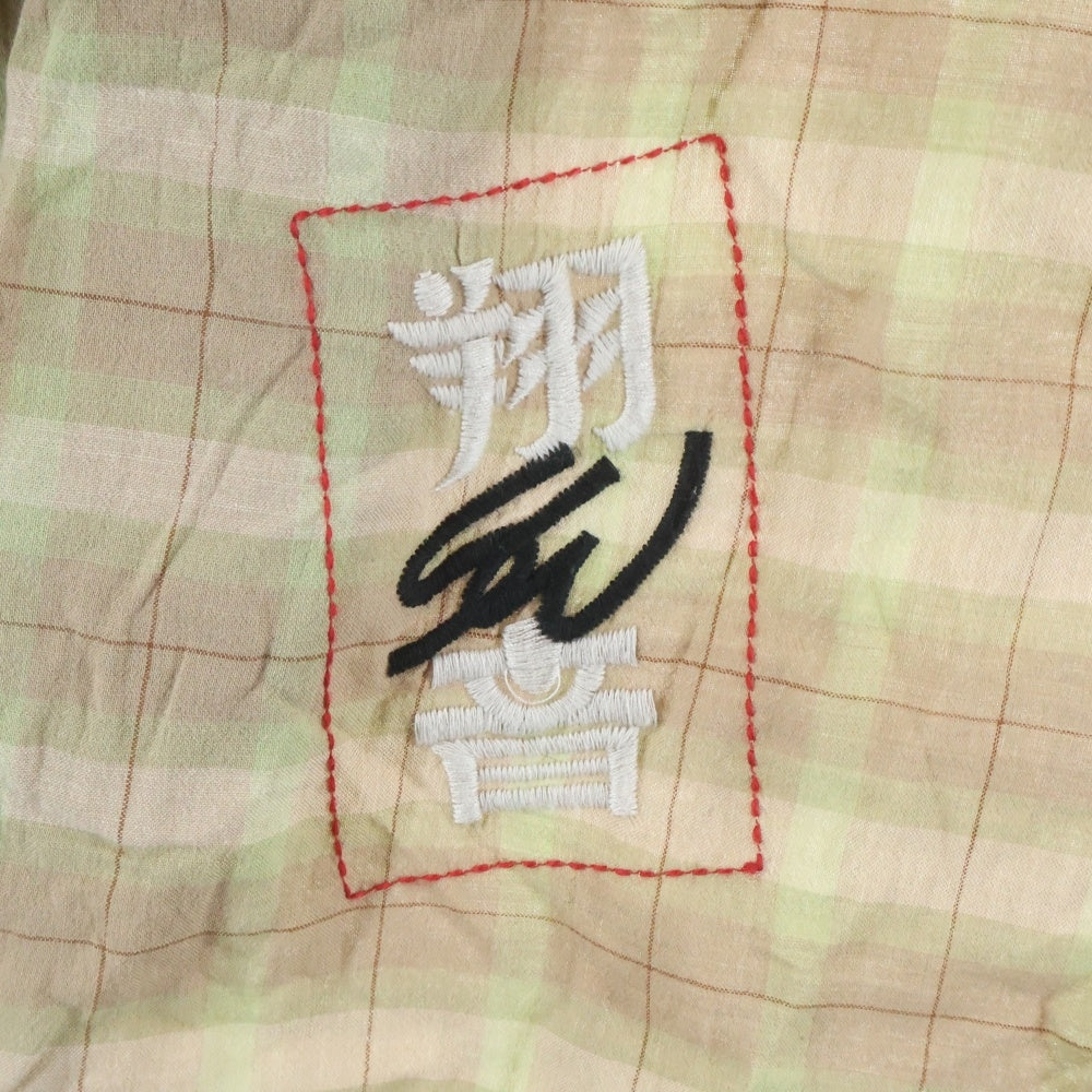A BATHING APE(アベイシングエイプ) ×SEAN WOTHERSPOON EMBROIDERY CHECK SHIRT ショーンウェザースプーン エンブロイダリー チェック長袖シャツ ベージュ