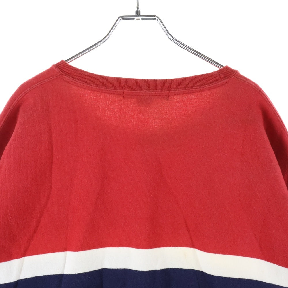 POLO RALPH LAUREN(ポロラルフローレン) 90s POLO GOLF ポロゴルフ USラルフ スモールポニー トリコロール クルーネック スウェットトレーナー レッド