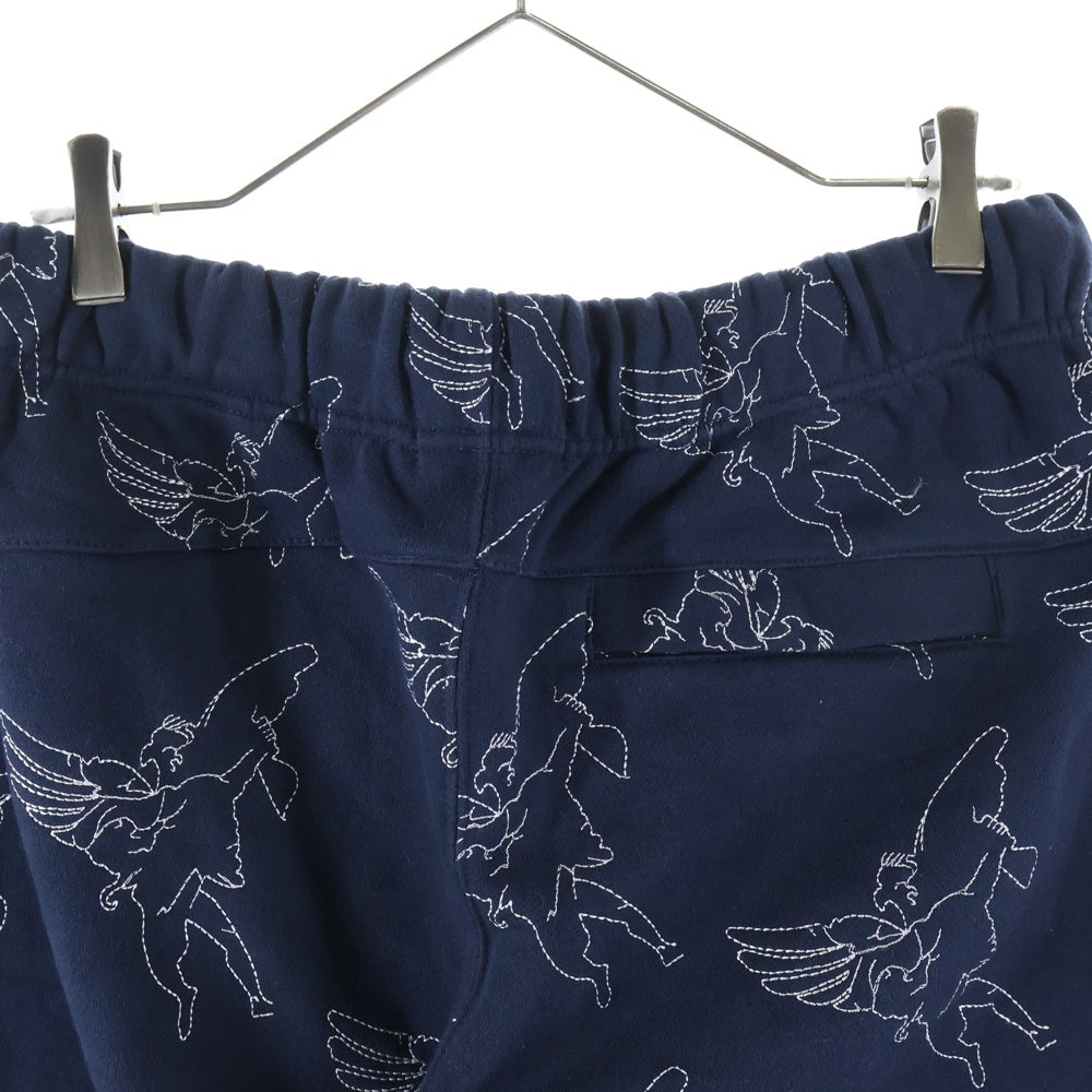 Thames(テムズ) 17SS Blondey McCoy Sweat shorts 初期 ブロンディーマッコイ エンジェル エンブロイダリー スウェットハーフパンツ ショーツ ネイビー