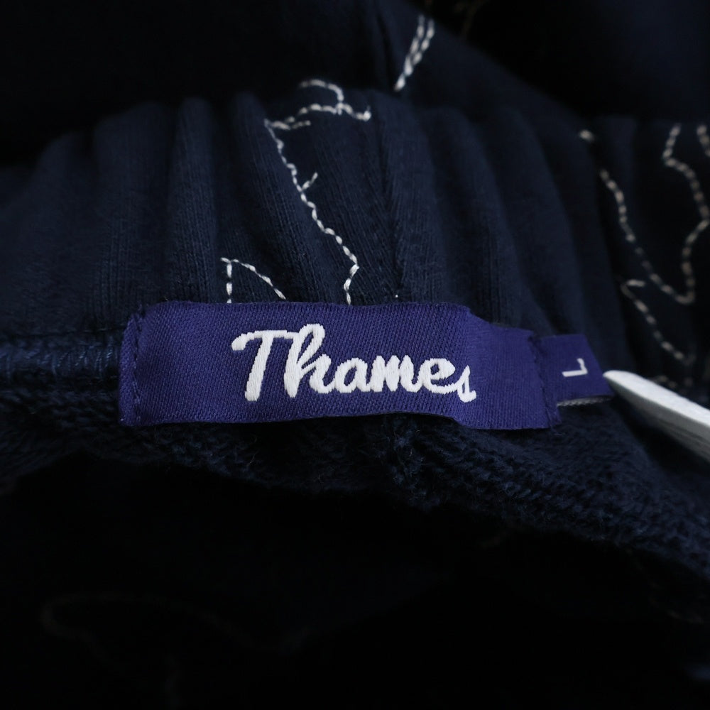 Thames(テムズ) 17SS Blondey McCoy Sweat shorts 初期 ブロンディーマッコイ エンジェル エンブロイダリー スウェットハーフパンツ ショーツ ネイビー