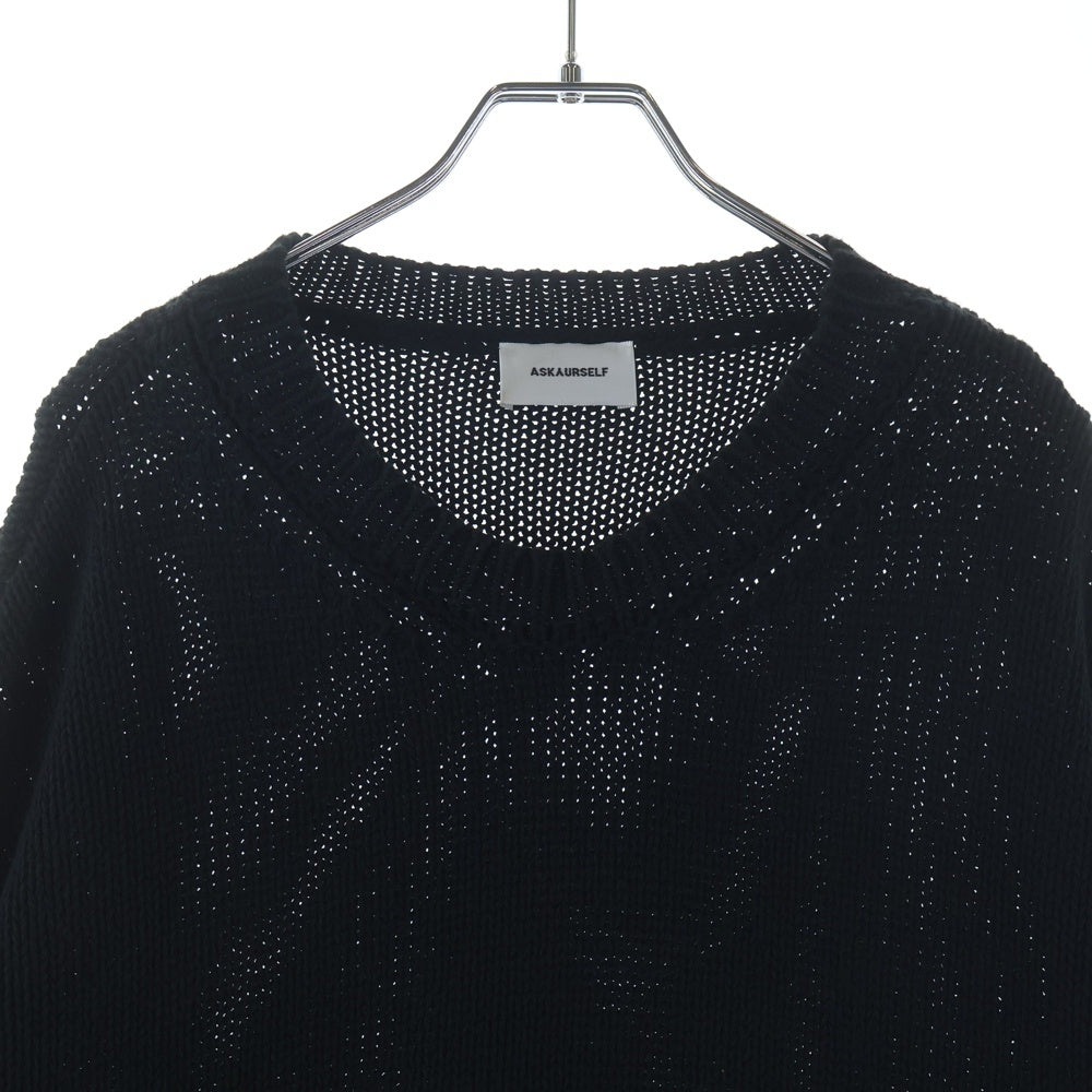 ASKYURSELF(アスクユアセルフ) Chunky Banned Knit アームデザイン チャンキー バーンド ニット ブラック