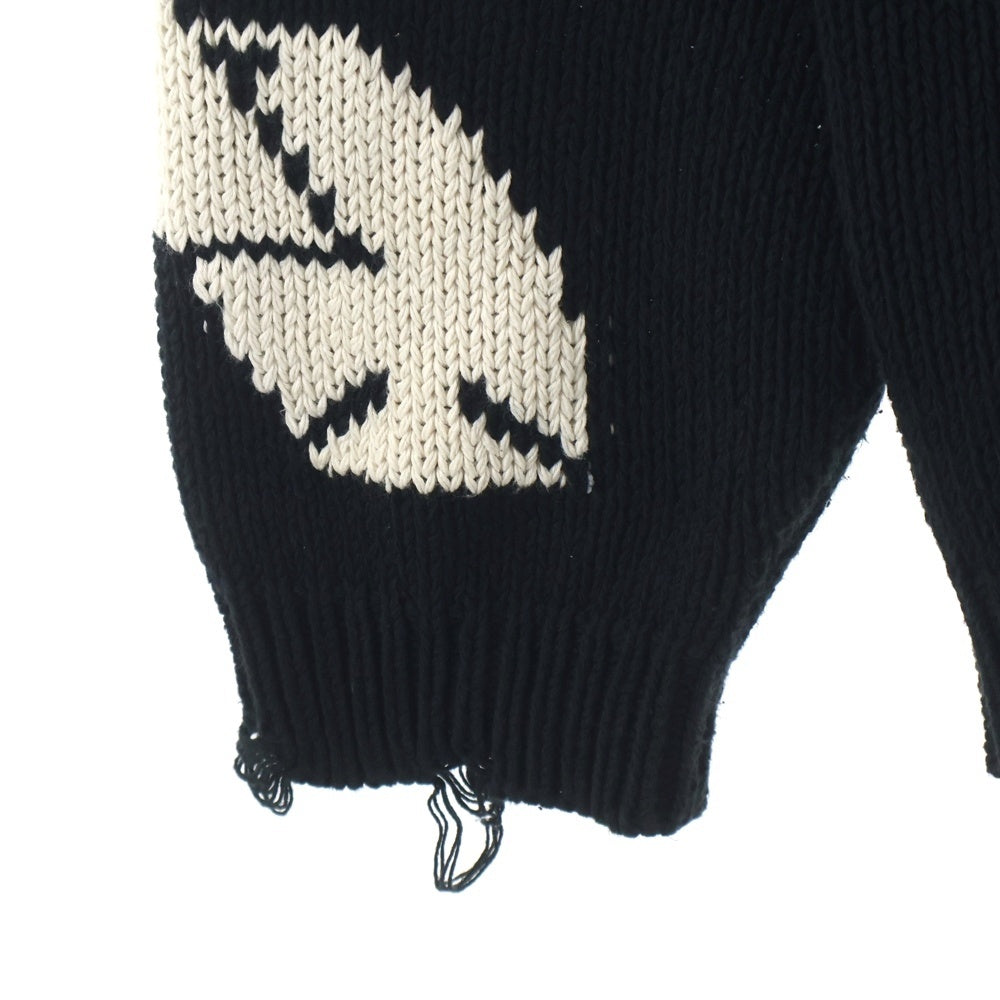 ASKYURSELF(アスクユアセルフ) Chunky Banned Knit アームデザイン チャンキー バーンド ニット ブラック