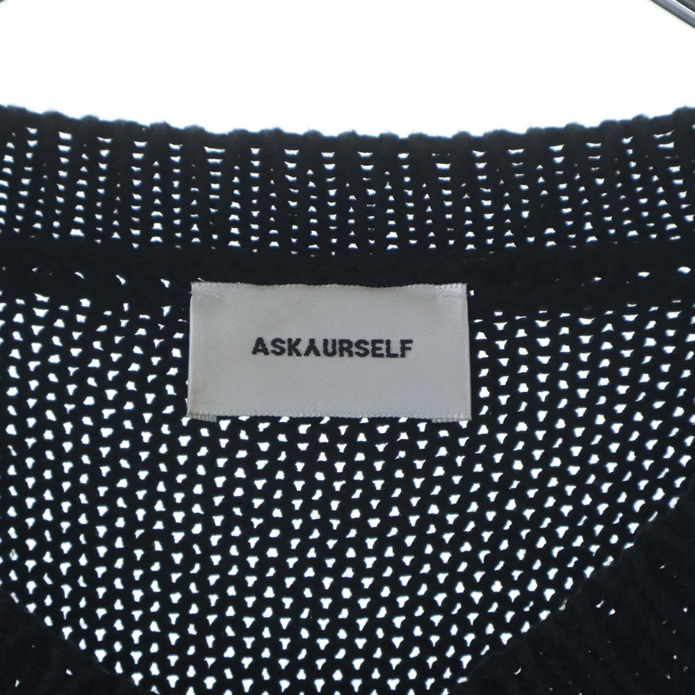 ASKYURSELF(アスクユアセルフ) Chunky Banned Knit アームデザイン チャンキー バーンド ニット ブラック