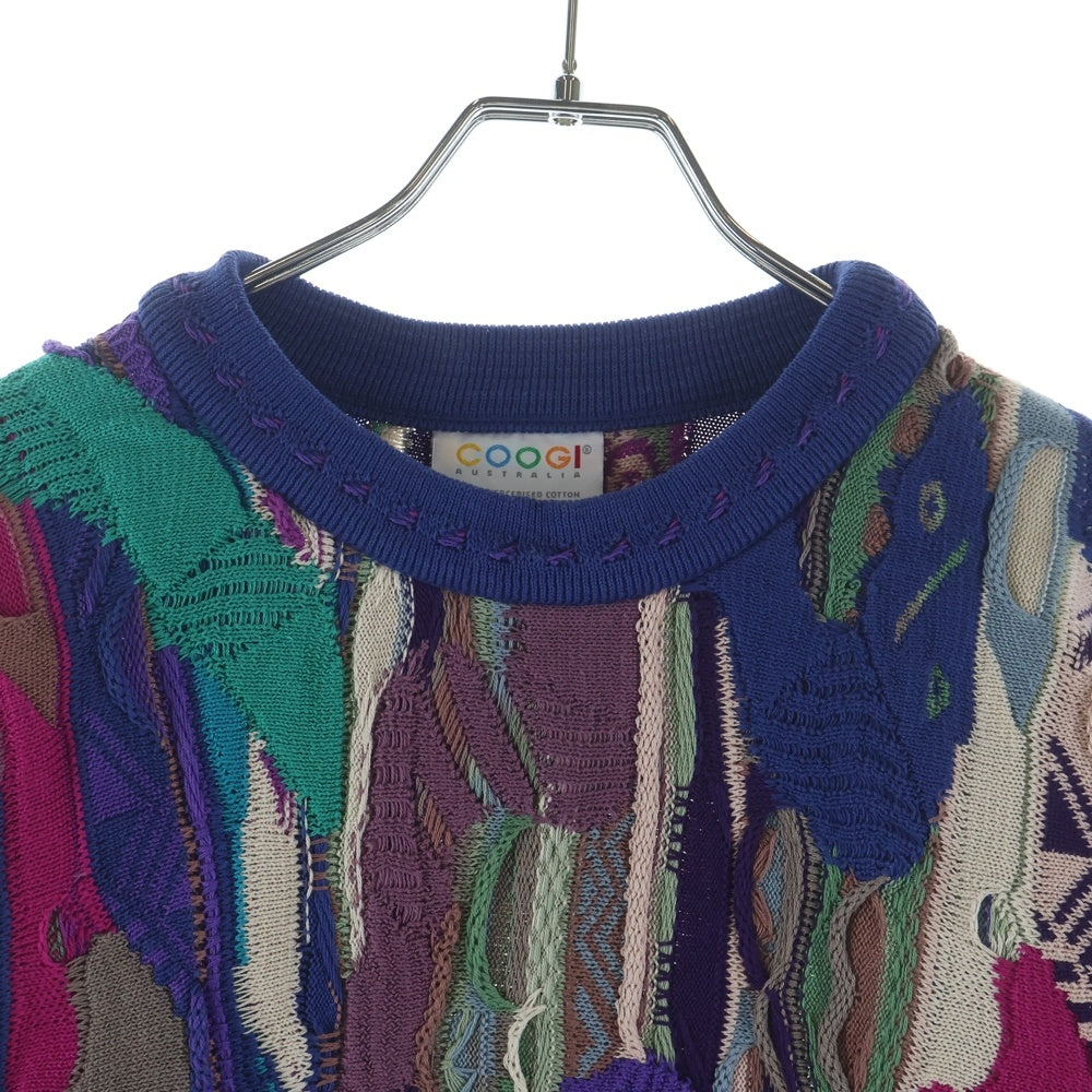 COOGI(クージー) 3D DESIGN KNIT SWEATER ケーブル コットン 長袖ニットセーター マルチカラー