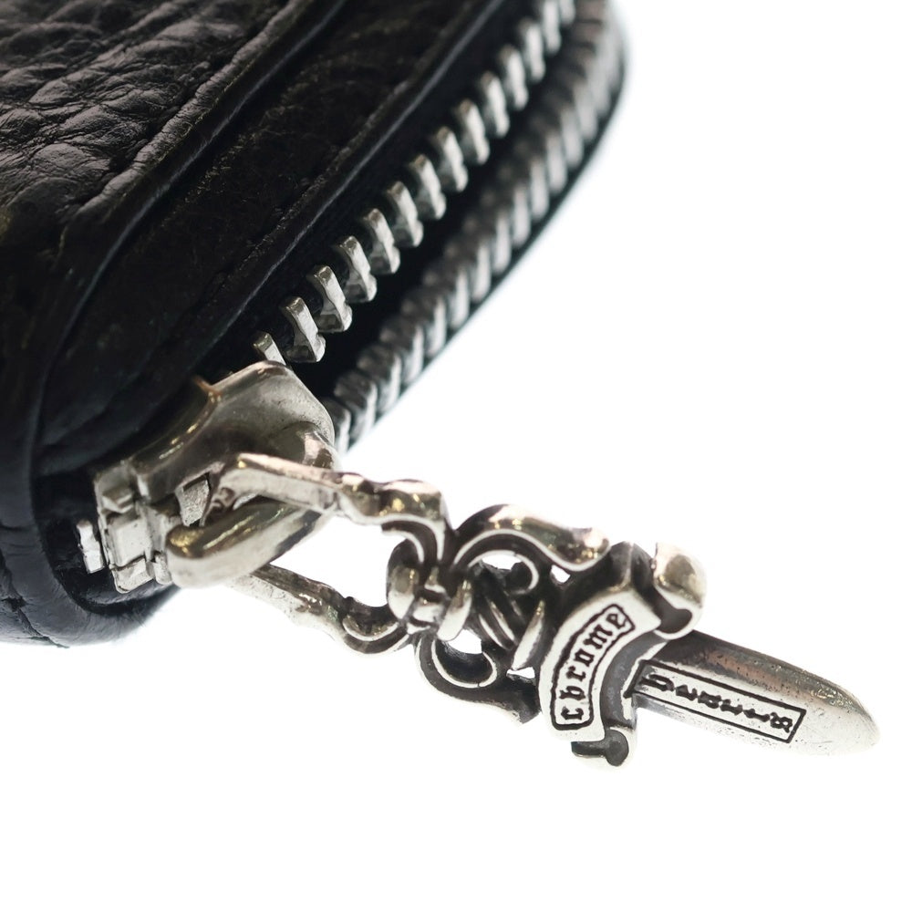CHROME HEARTS(クロムハーツ) COIN CASE ダガーラウンドジップレザーコインケース 財布 ブラック