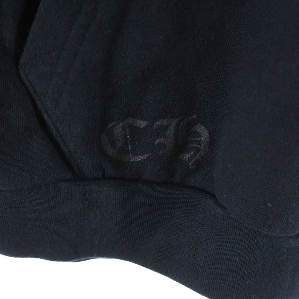 CHROME HEARTS(クロムハーツ) SWTSHRT PLVR 袖フローラルバックホースシュープリントプルオーバーパーカー フーディー ブラック