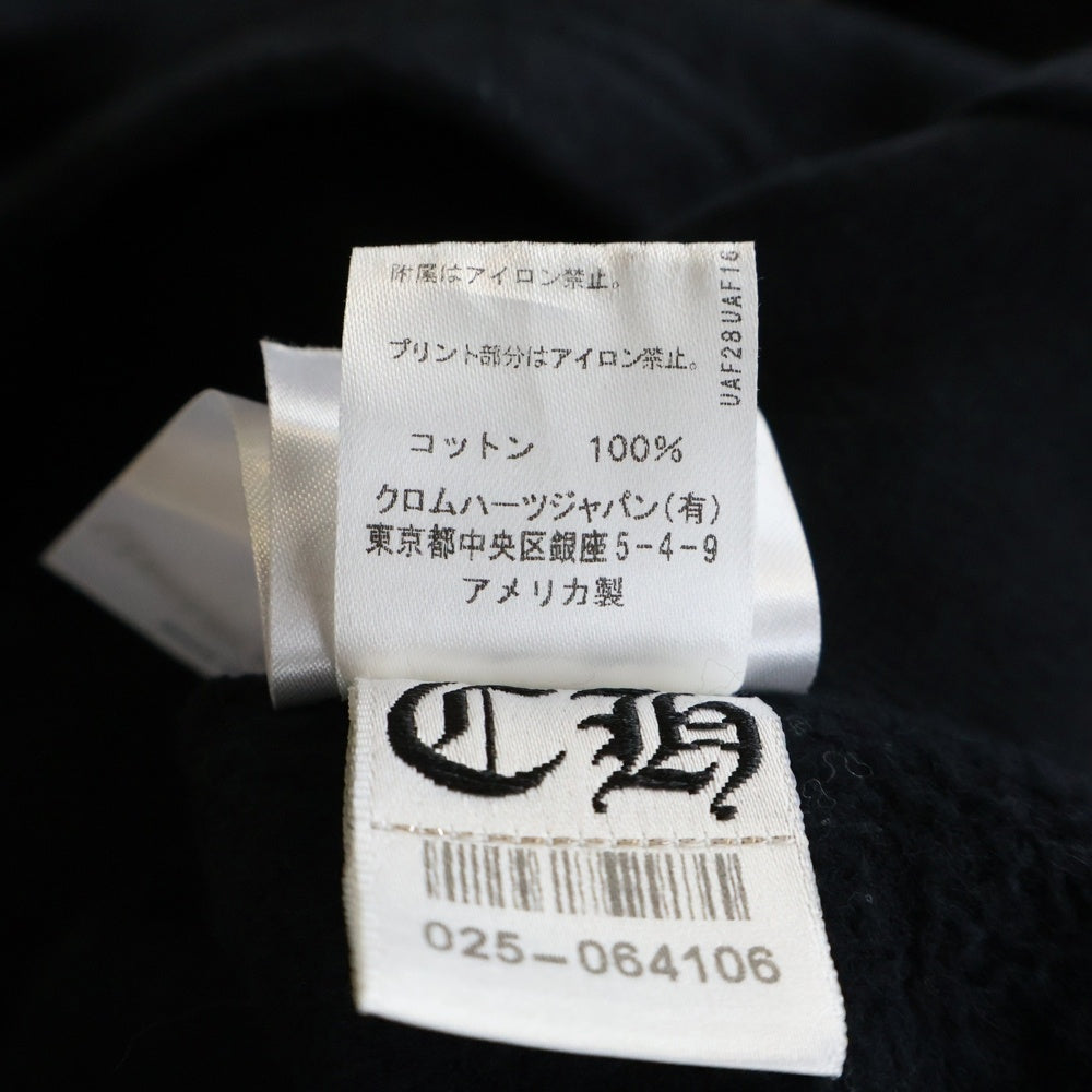 CHROME HEARTS(クロムハーツ) SWTSHRT PLVR 袖フローラルバックホースシュープリントプルオーバーパーカー フーディー ブラック