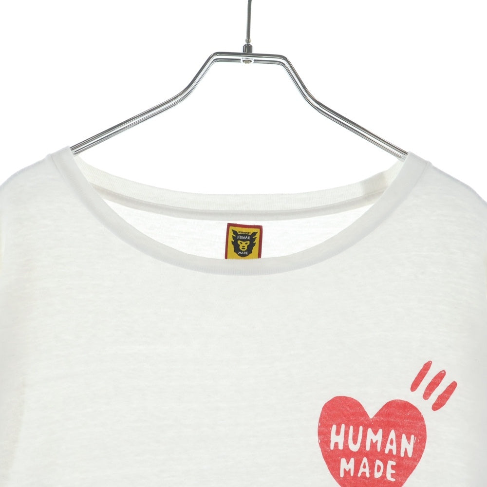 HUMAN MADE(ヒューマンメイド) アーム 両面ロゴプリント 長袖Tシャツ カットソー ホワイト