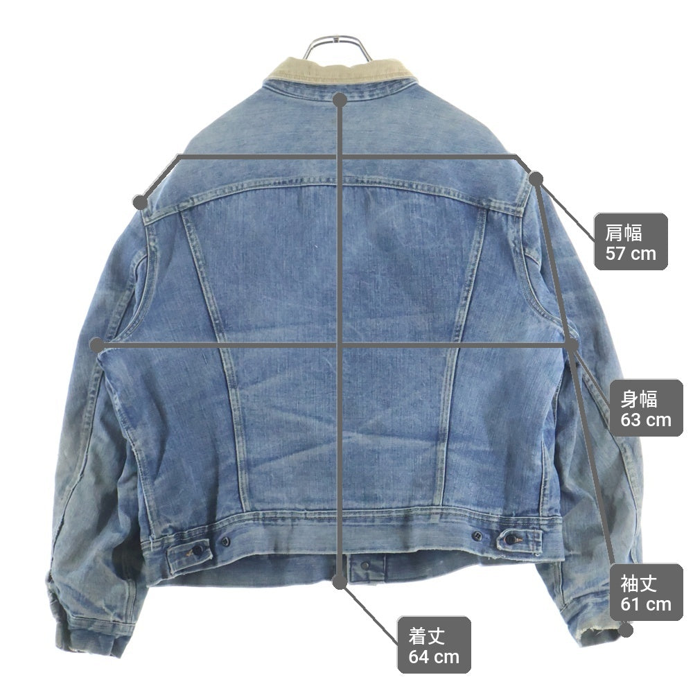 LEE(リー) 70S-80S VINTAGE STORM RIDER ストームライダー 裏地ブランケット コーデュロイカラー デニムジャケット インディゴ