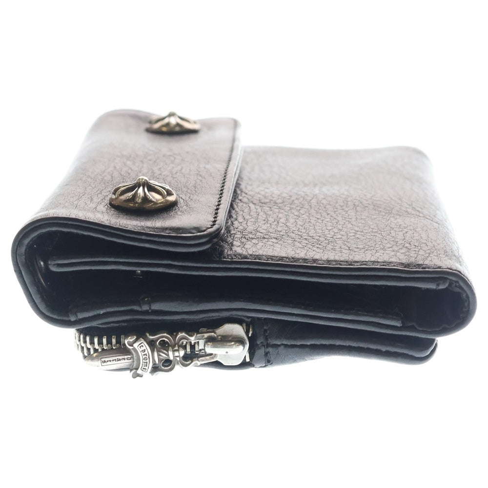 CHROME HEARTS(クロムハーツ) BIG SPOON ビッグスプーン クロスボタン レザー財布 ウォレット ブラック