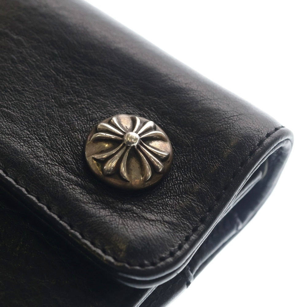 CHROME HEARTS(クロムハーツ) BIG SPOON ビッグスプーン クロスボタン レザー財布 ウォレット ブラック