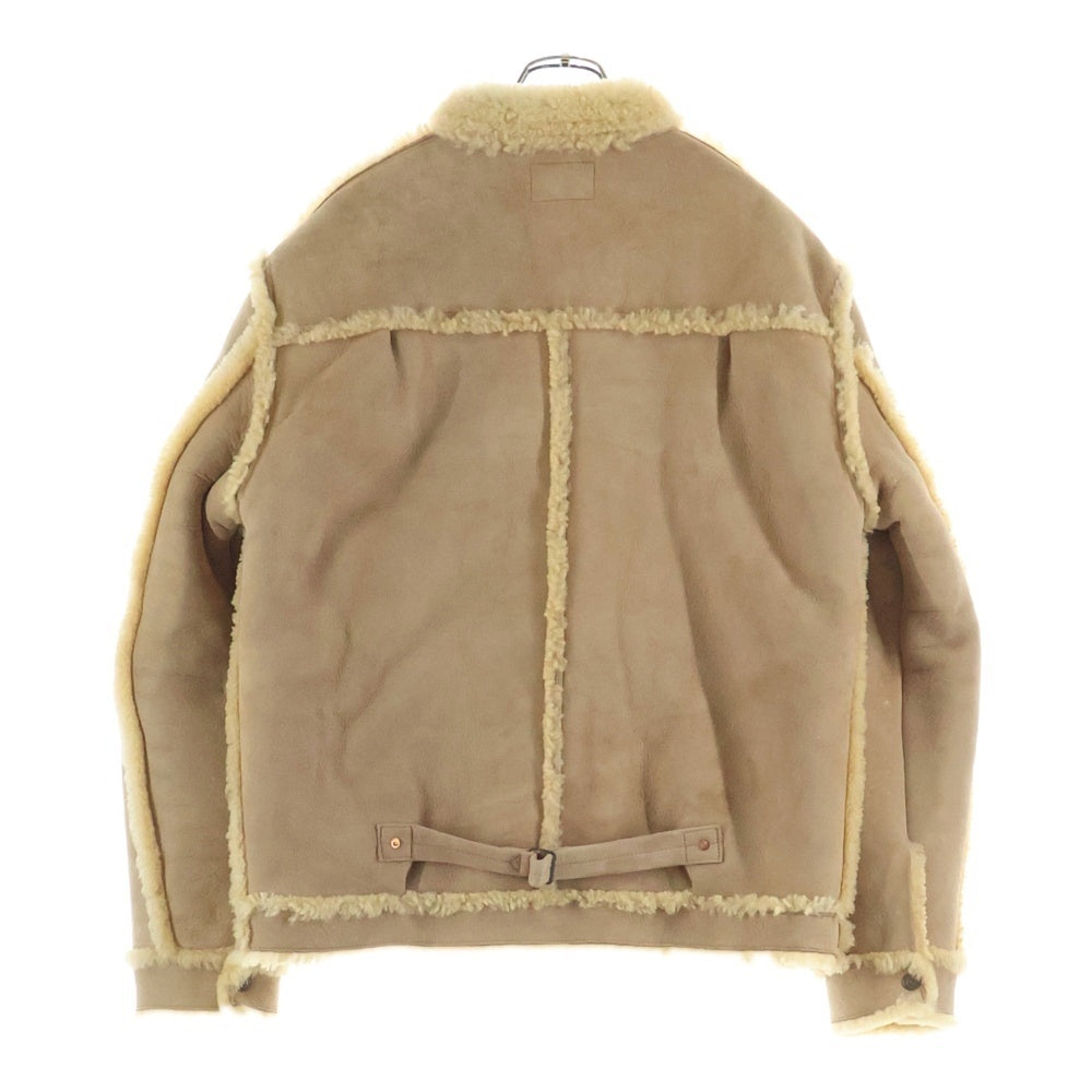 HIGH LARGE LEATHERS(ハイラージレザーズ) Oklahoma City Mouton Jacket オクラホマシティ 1st Type シープスキンレザー ムートン ボアジャケット ベージュ HL005001