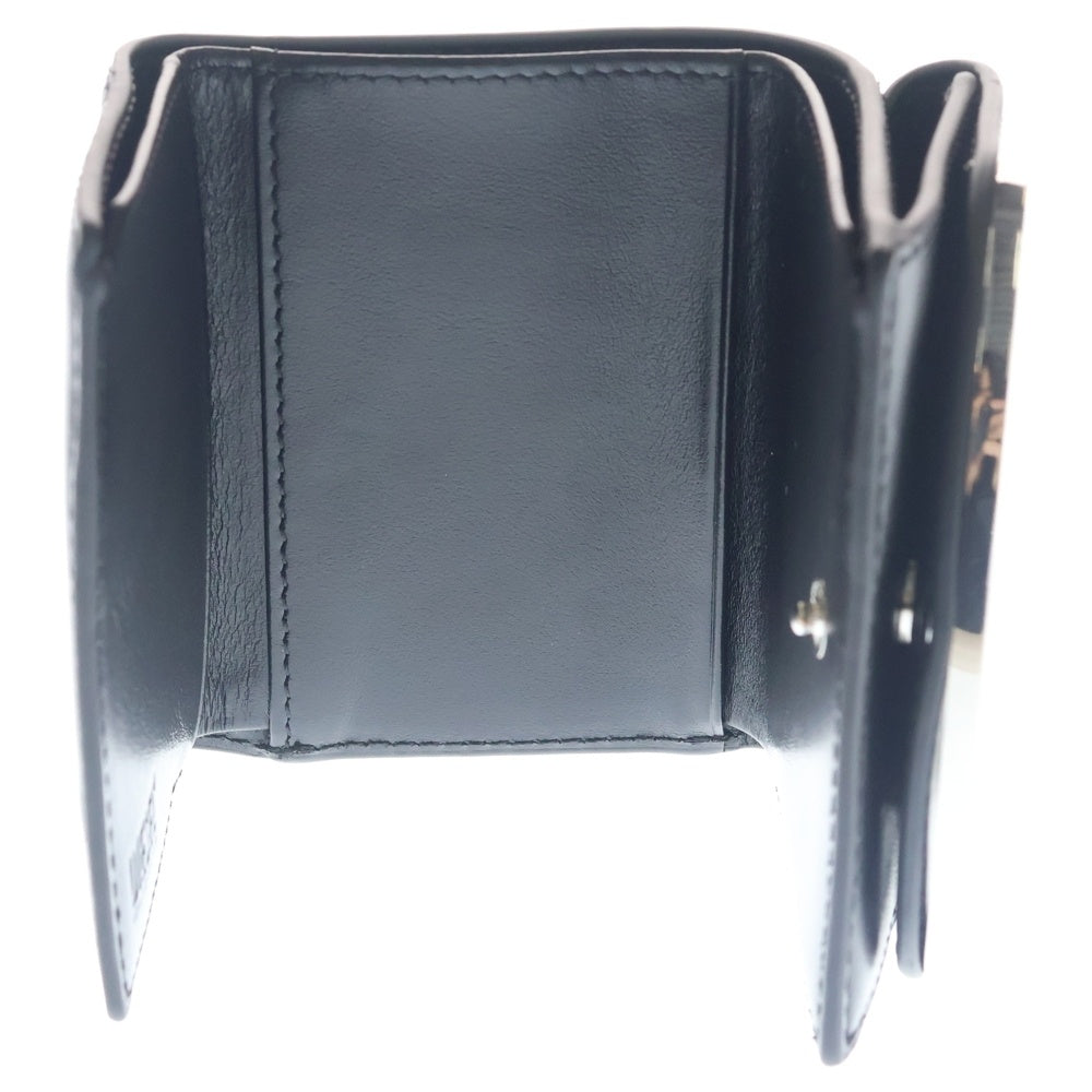 DIESEL(ディーゼル) 1DR TRI FOLD COIN XS II ワンダートリフォルドコイン メタルDロゴ シ ミニウォレット 三つ折り財布 ブラック X09887PR818