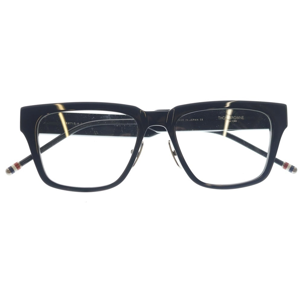THOM BROWNE(トムブラウン) 21AW フロントシェイプ ウェリントン スクエアフレーム サングラス アイウェア ブラック TBX715-A-01